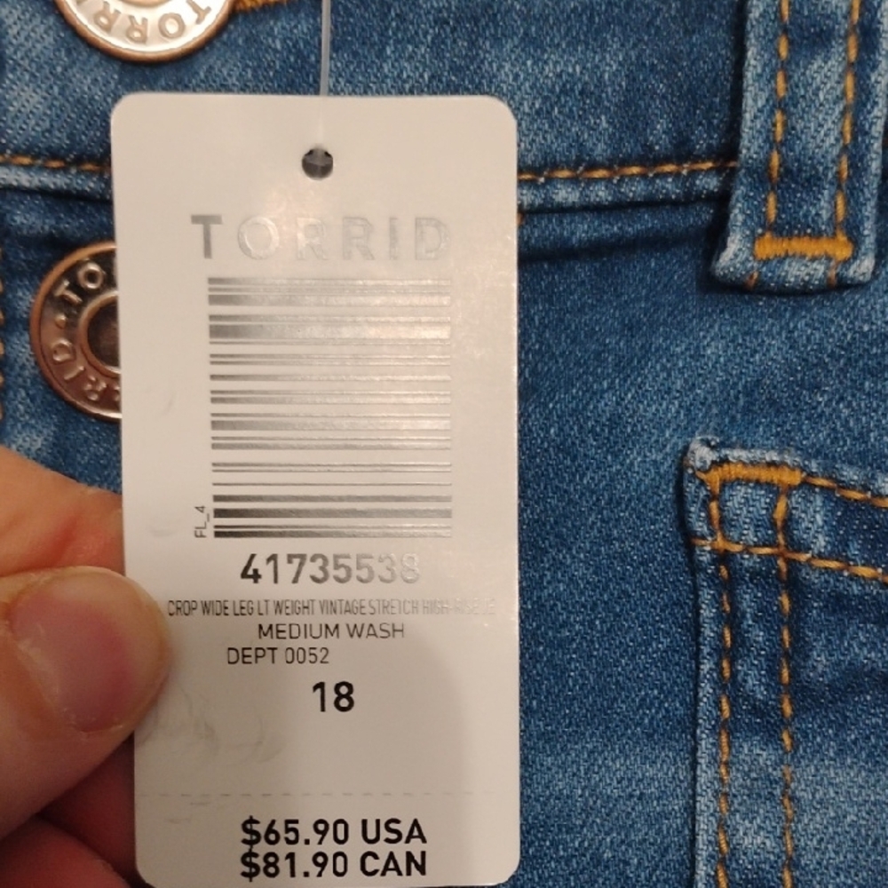 Torrid Medium Blue Cropped Jeans - Picture 7 of 7